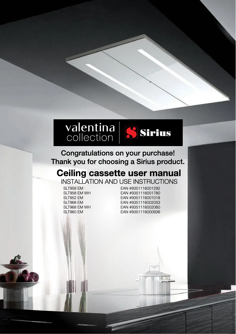 Page 1 of the manual User Manual Sirius SLT958 EM WH