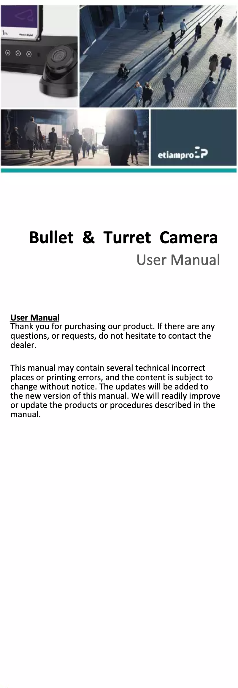 First page image of the manual for ECAMTVI101B