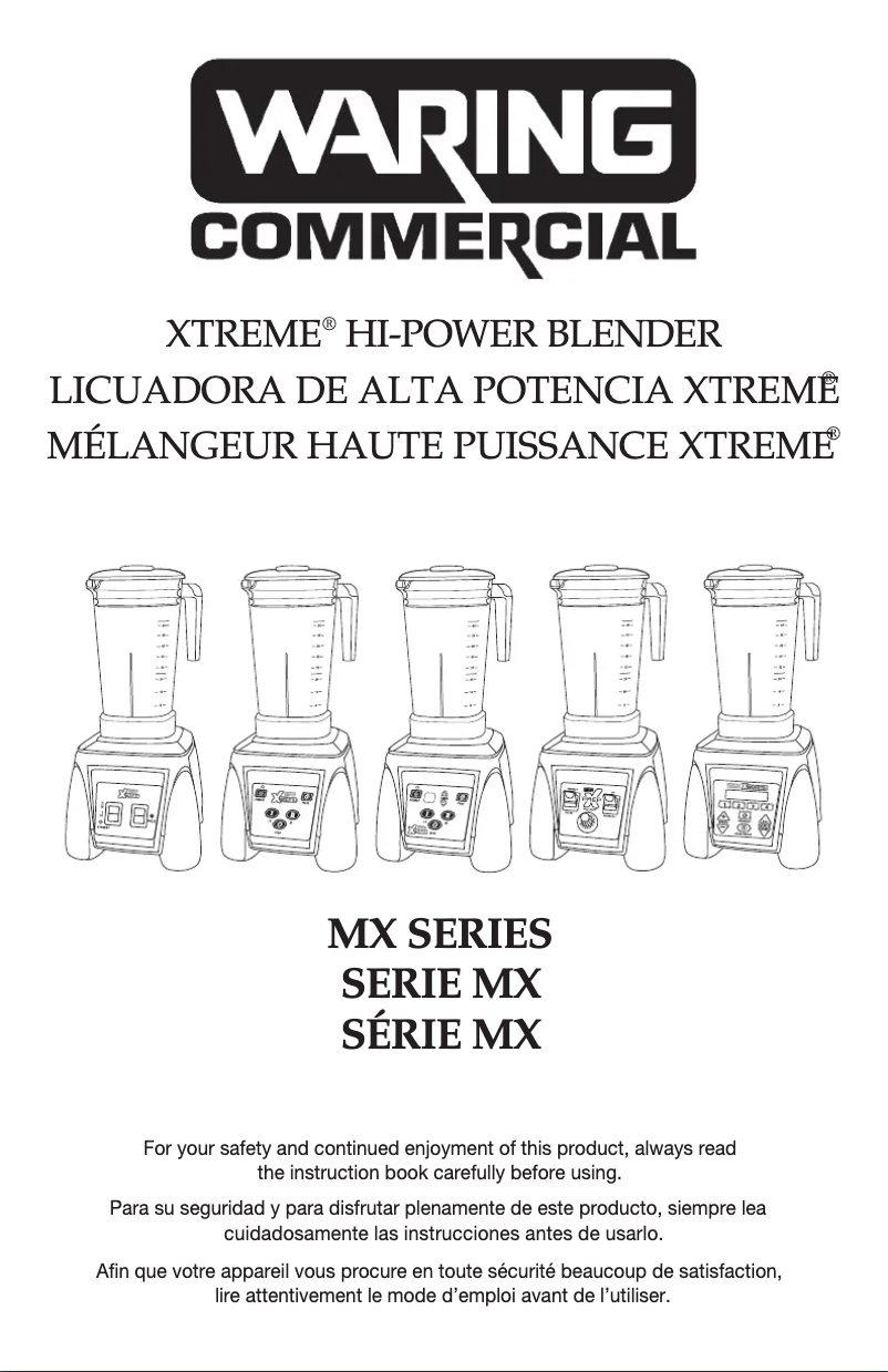 Page 1 de la notice Instructions / montage Waring Commercial MX1100XTS