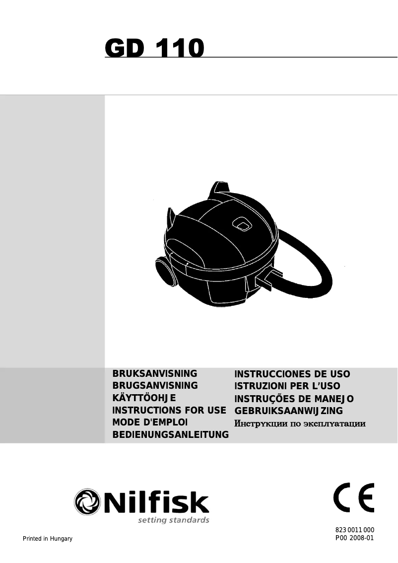 First page image of the manual for GD 110