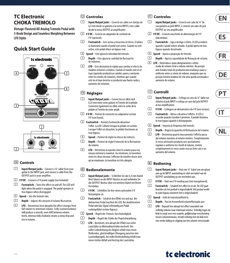 First page image of the manual for Choka Tremolo