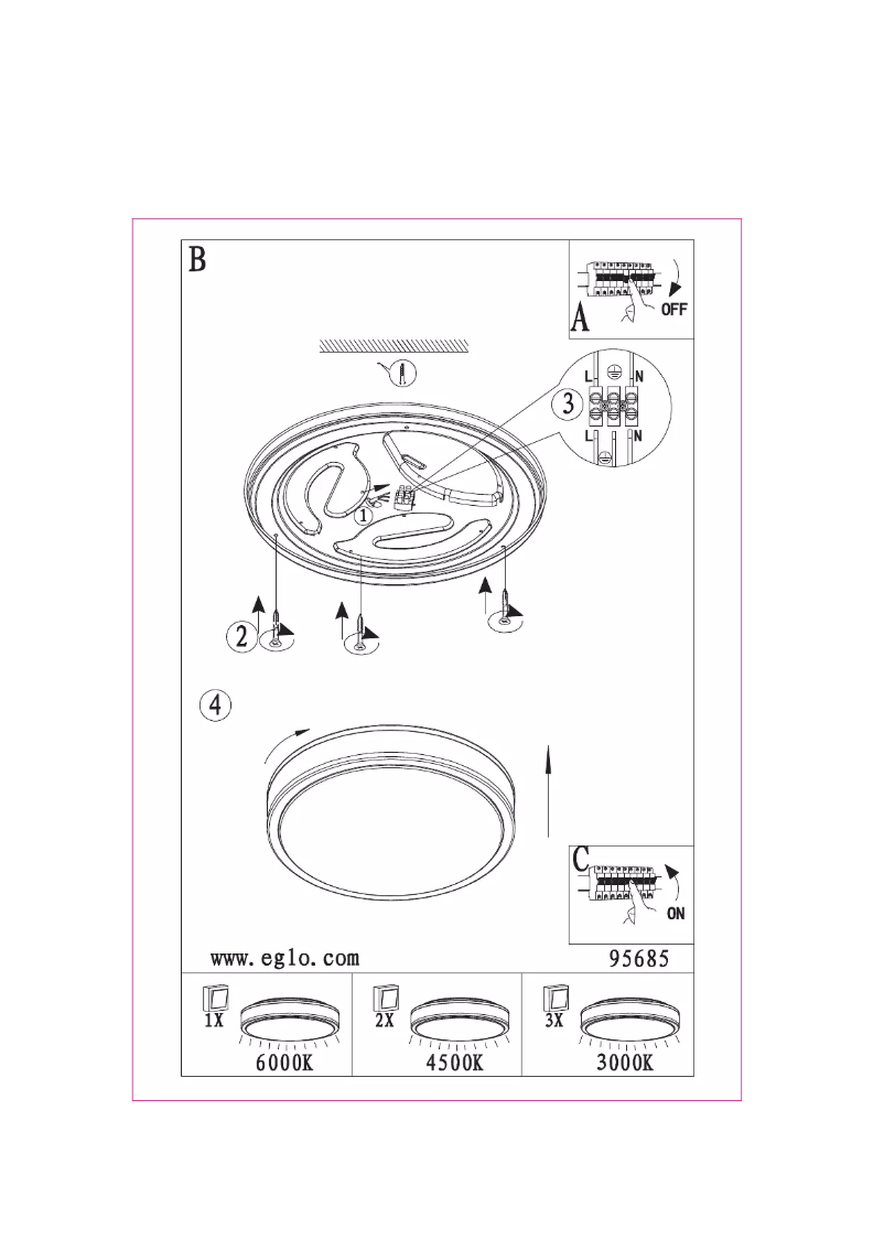 Page 1 of the manual User Manual Eglo Palermo 3