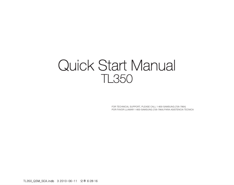 First page image of the manual for TL350