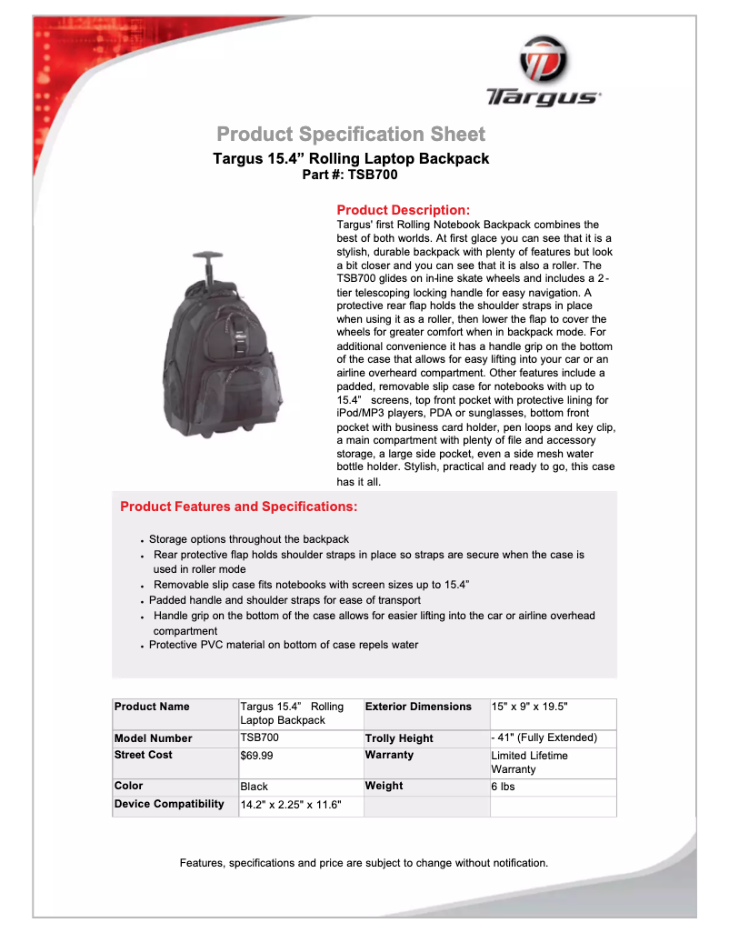 Image de la première page du manuel de l'appareil TSB700