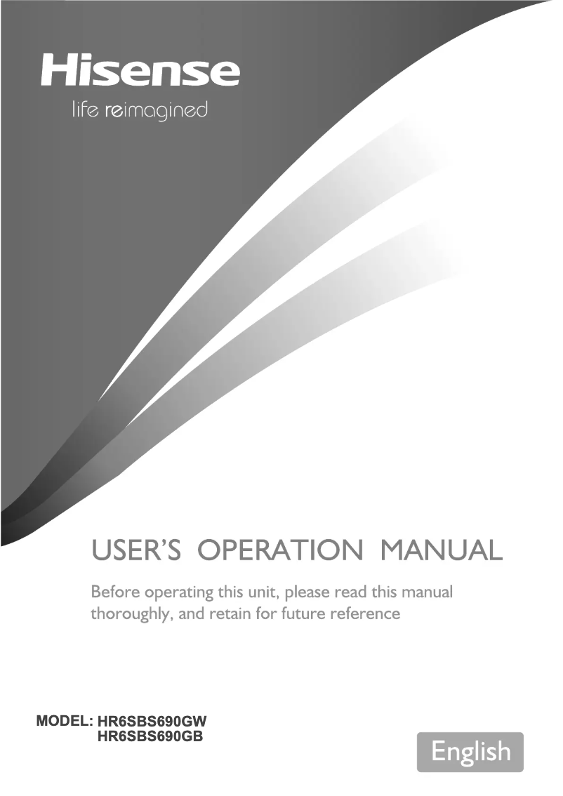 First page image of the manual for HR6SBSFF690GW