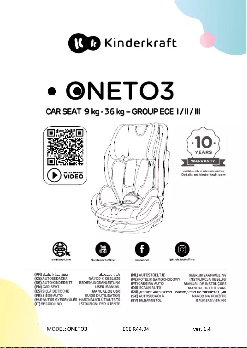 Image de la première page du manuel de l'appareil ONETO 3