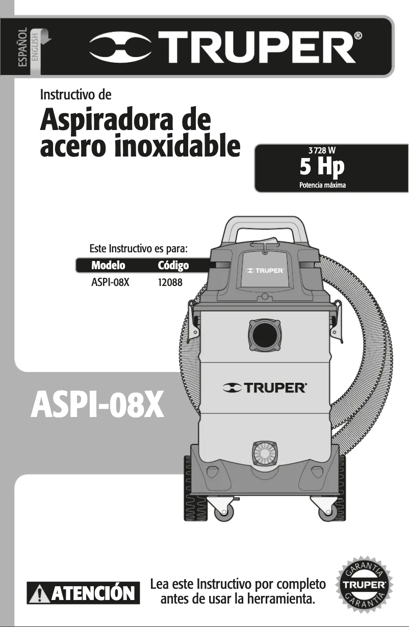 First page image of the manual for ASPI-08X