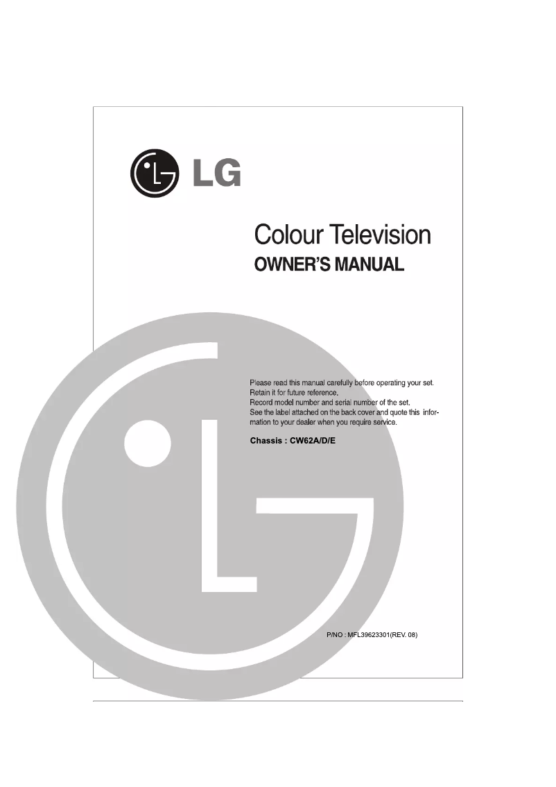 Page 1 of the manual User Manual LG 21SB3RGE3T8