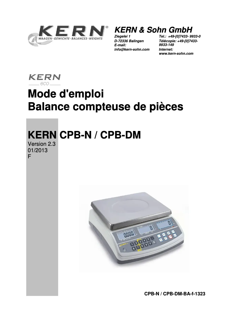 First page image of the manual for CPB 30K0.5N-SR