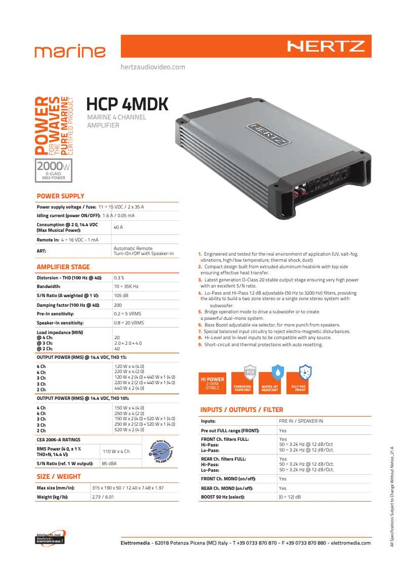 Image de la première page du manuel de l'appareil HCP 4MDK