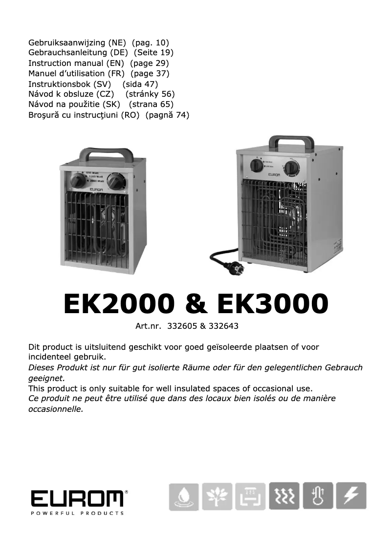 First page image of the manual for EK2000