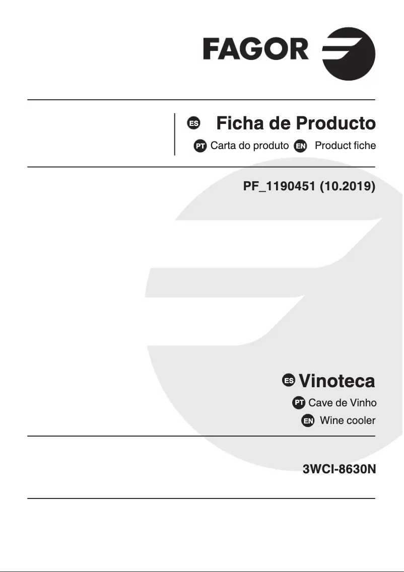 Page 1 of the manual Technical Sheet Fagor 3WCI-8630N