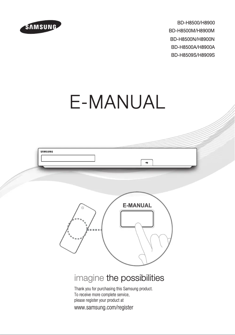 First page image of the manual for BD-H8900A