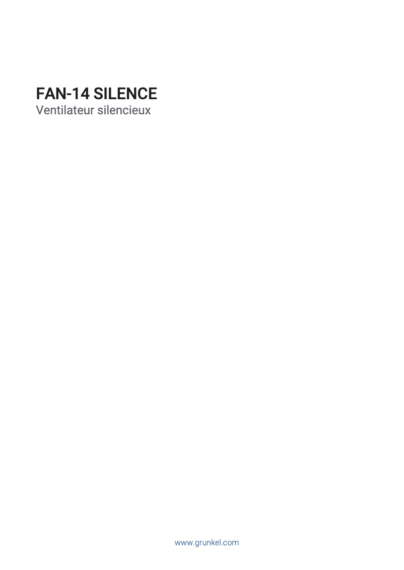 Page 1 of the manual User Manual Grunkel FAN-14 Silence