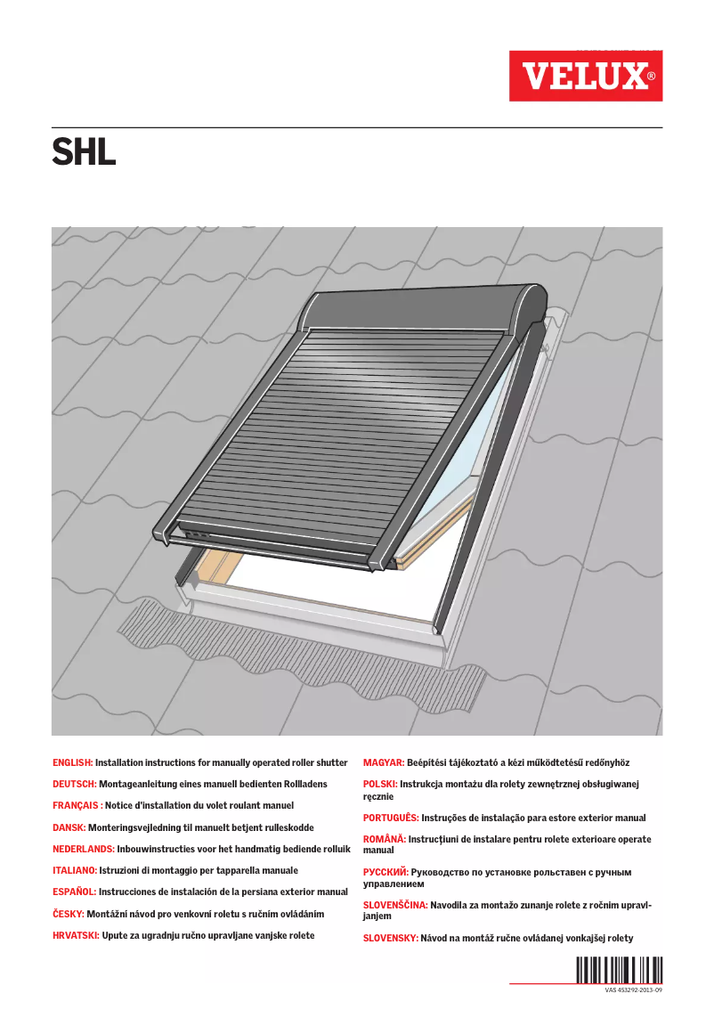 First page image of the manual for SHL