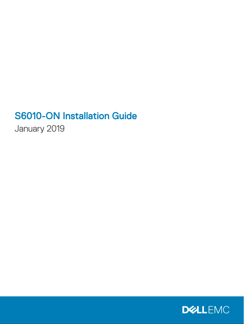 Page 1 of the manual Installation Guide Dell PowerSwitch S6010-ON