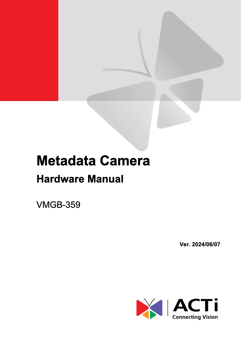 First page image of the manual for VMGB-359