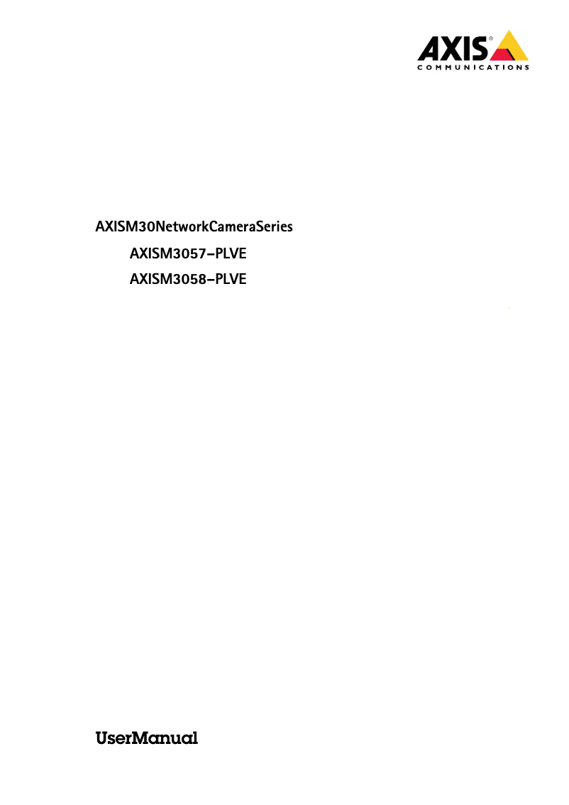 Page 1 of the manual User Manual Axis M3057-PLVE