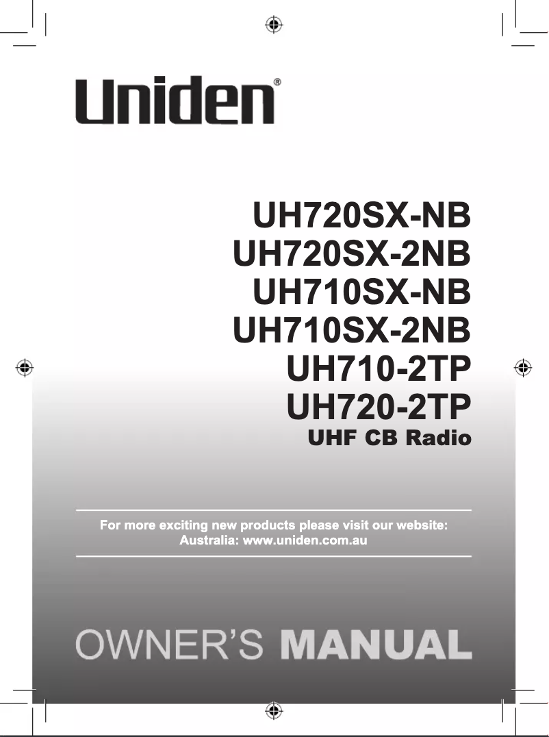 First page image of the manual for UH710-2TP
