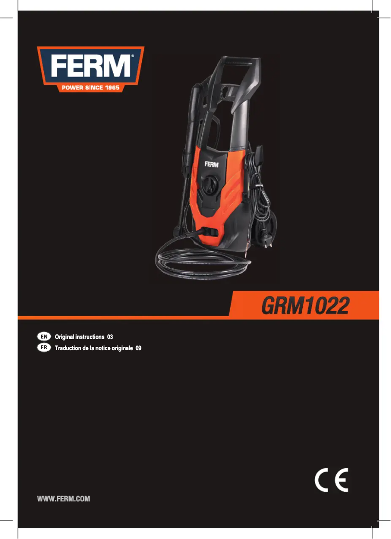 Page 1 of the manual User Manual Ferm GRM1022