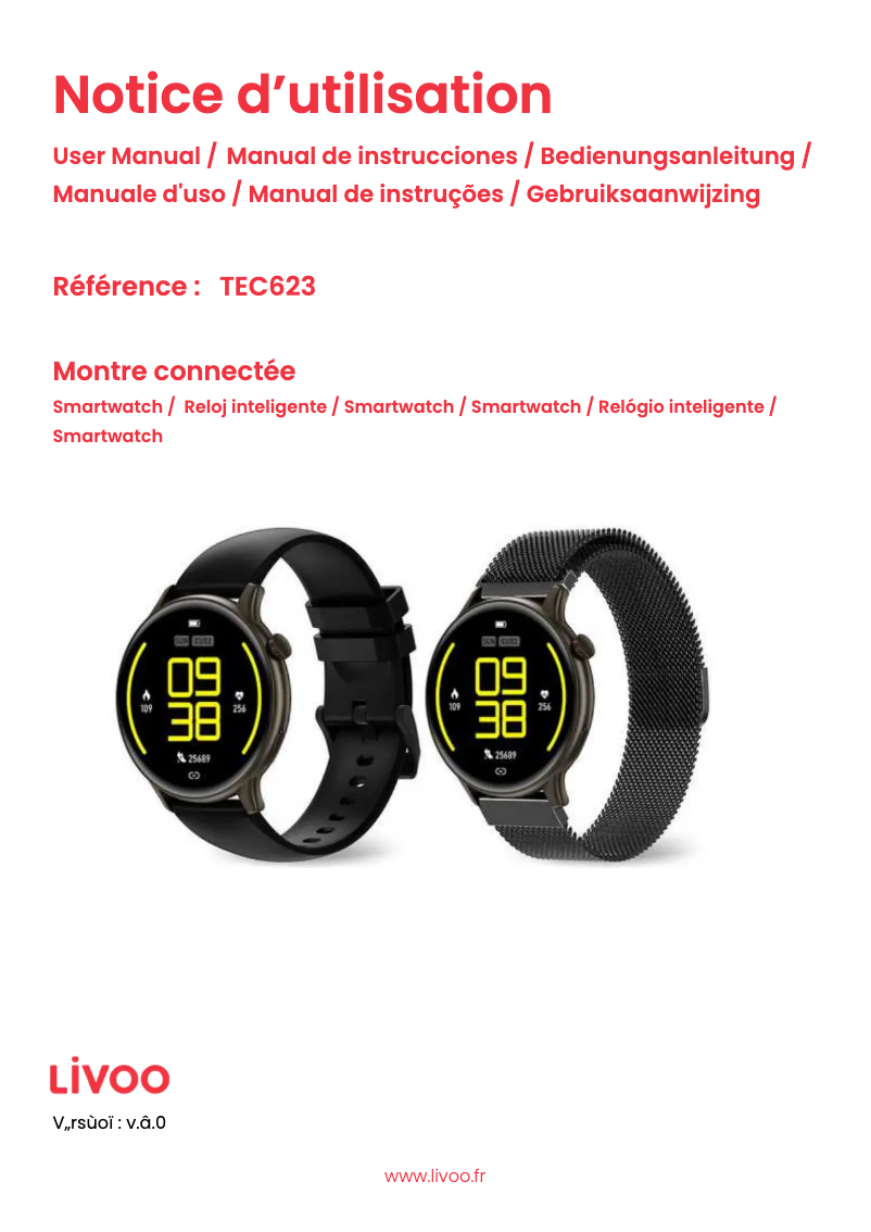 First page image of the manual for TEC623