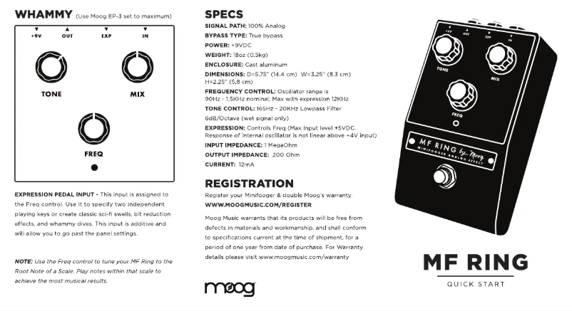 Page 1 of the manual User Manual Moog Minifooger MF Ring