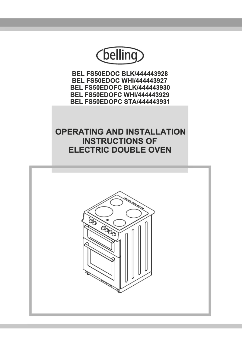 Page 1 of the manual User Manual Belling BEL FS50