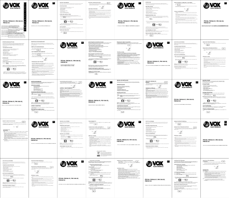 Page 1 of the manual User Manual VOX PW546