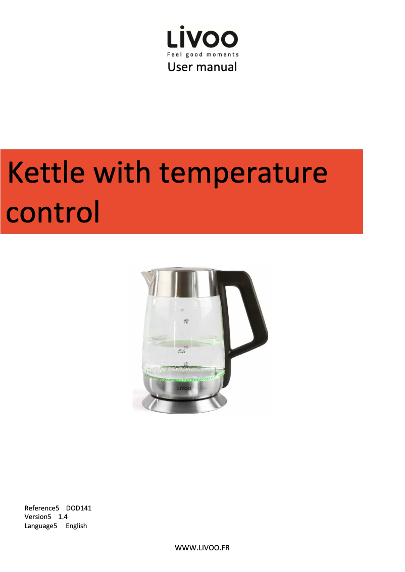 Page 1 of the manual User Manual Livoo DOD141