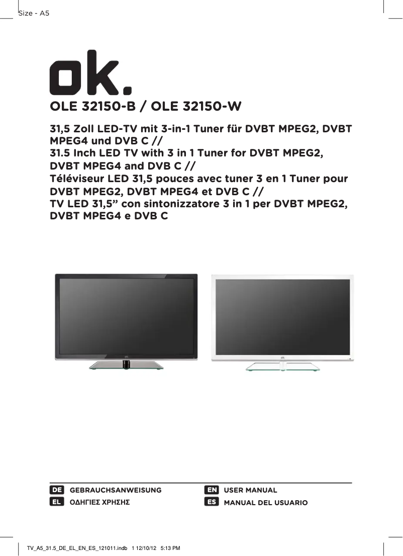 Page 1 of the manual User Manual OK OLE 32150-W