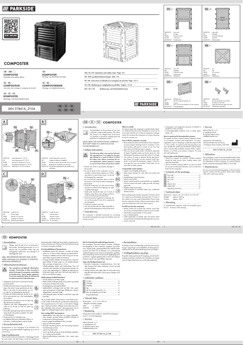 Page 1 of the manual User Manual Parkside IAN 325337