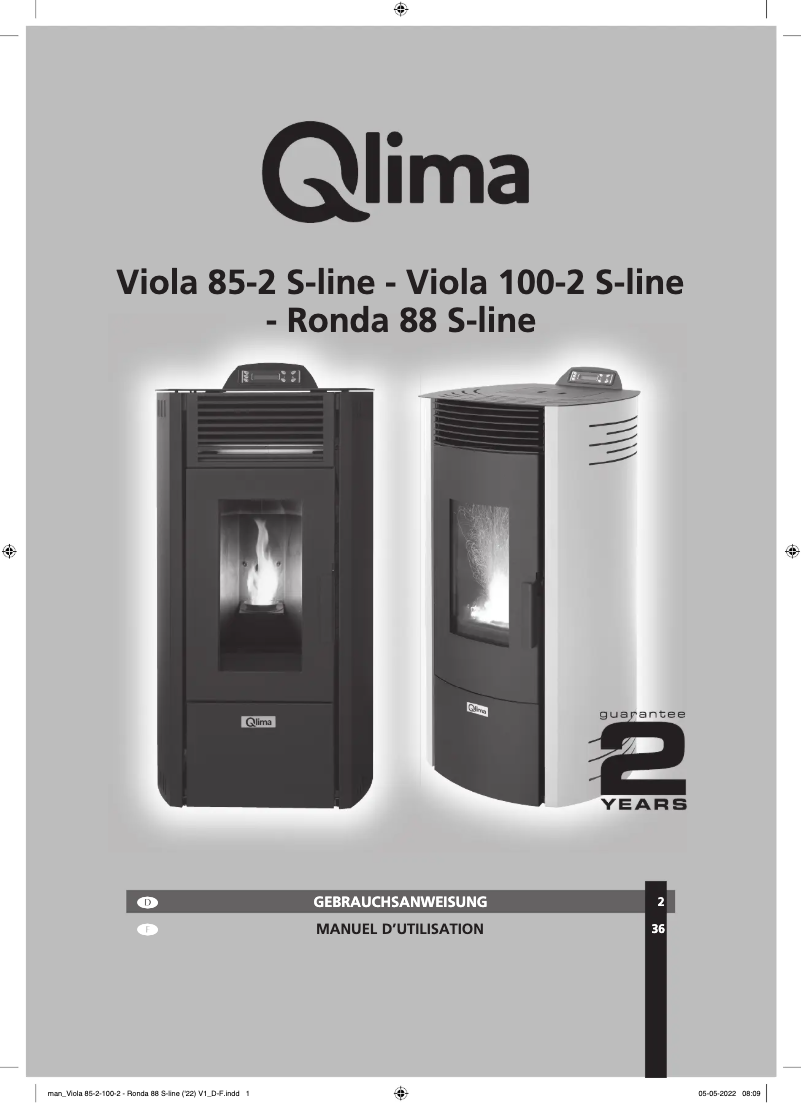 Page 1 of the manual User Manual Qlima Viola 100-2 S-line