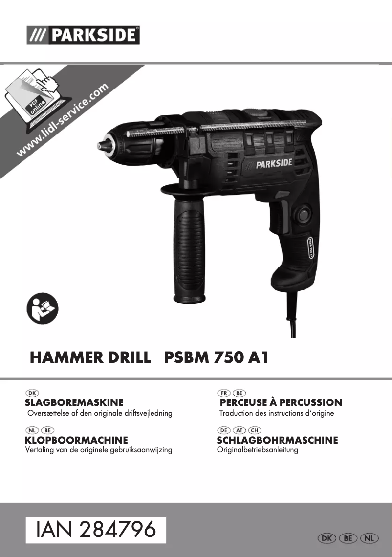 First page image of the manual for PSBM 750 A1
