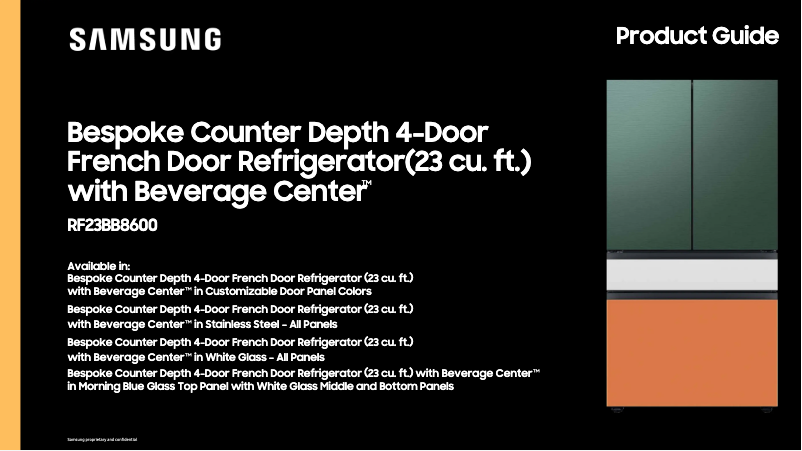 Page 1 of the manual Brochure Samsung RF23BB8600AP