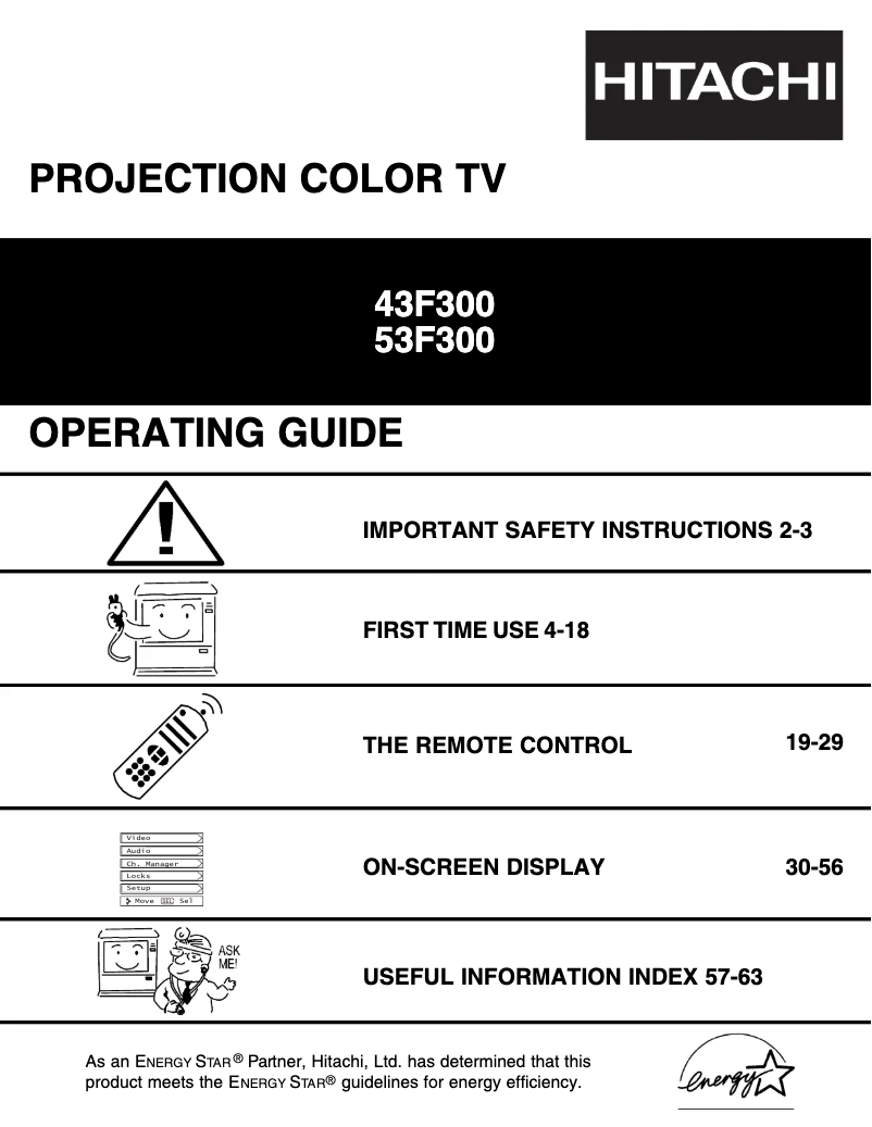 Page 1 of the manual User Manual Hitachi 43F300