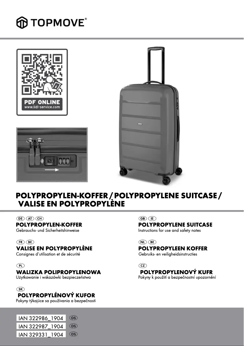 First page image of the manual for IAN 322987