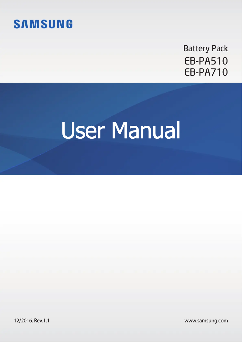 Page 1 of the manual Instruction Manual Samsung EB-PA510