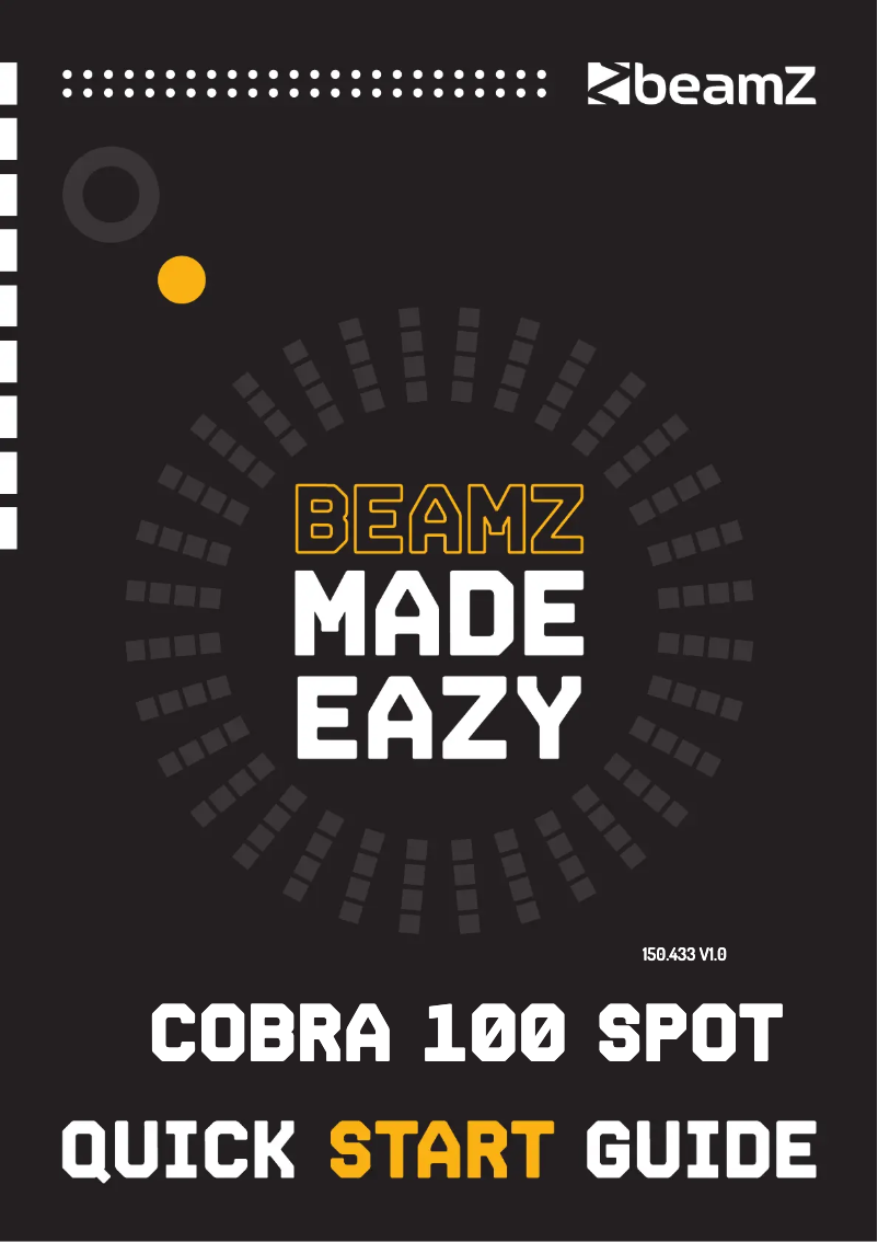 Page 1 of the manual Quick Start Guide BeamZ Cobra 100 Spot