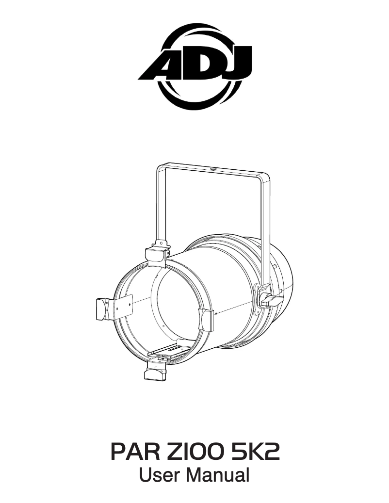 Page 1 of the manual User Manual Adj Par Z100 5K2