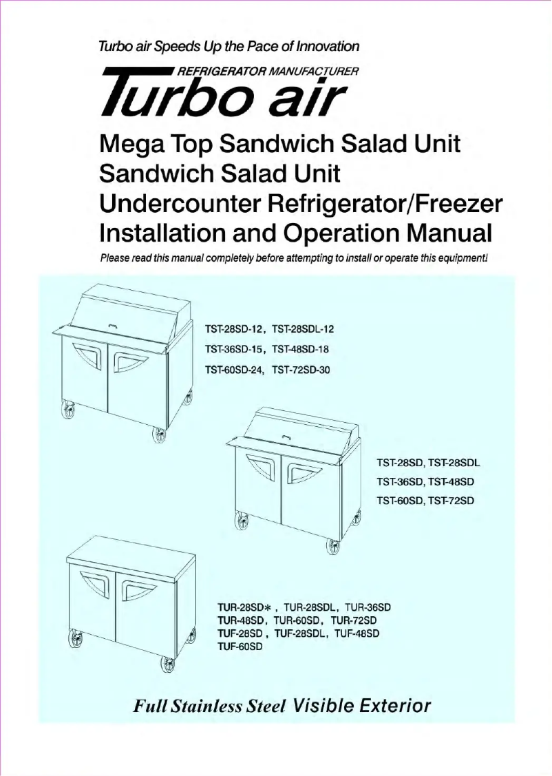 First page image of the manual for TST-60SD-24-D4-N