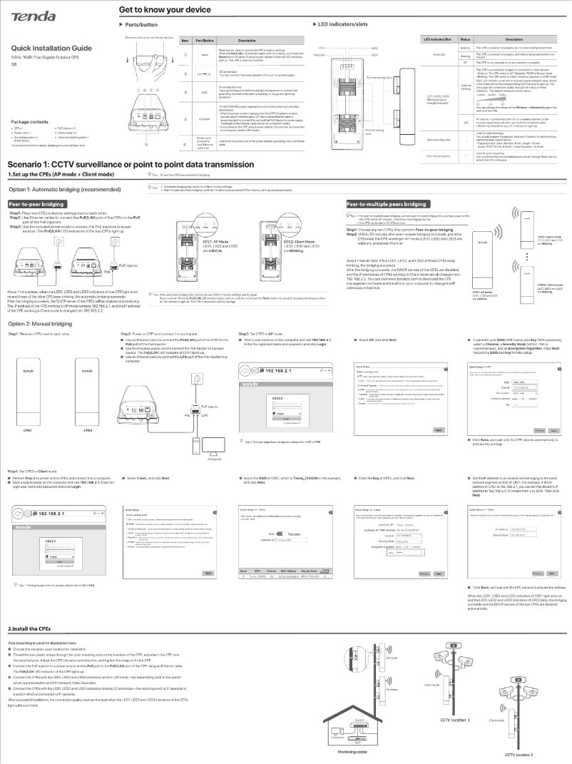 Page 1 of the manual Installation Guide Tenda O6