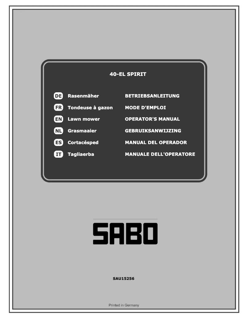 Page 1 of the manual User Manual SABO 43-EL Spirit