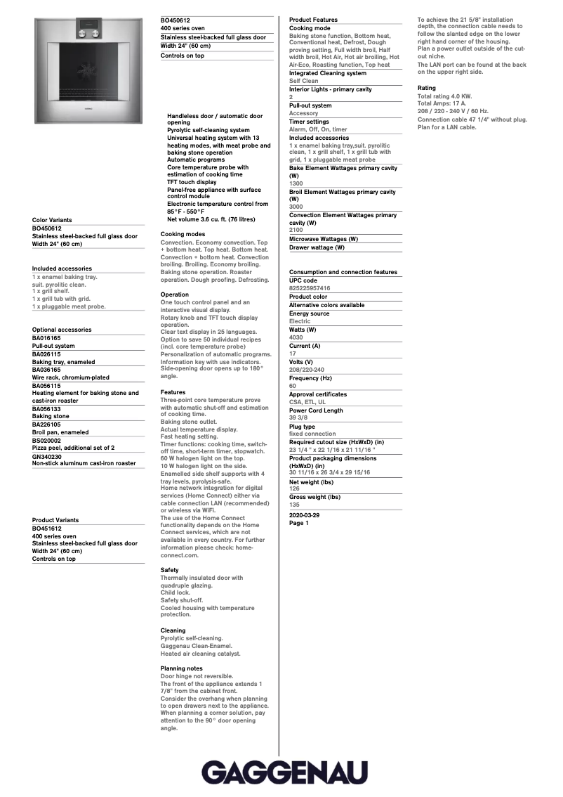 First page image of the manual for BO450612