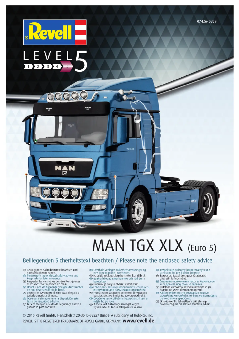 Page 1 of the manual User Manual Revell MAN TGX XLX