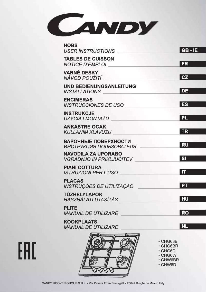 First page image of the manual for CHW63B4WX