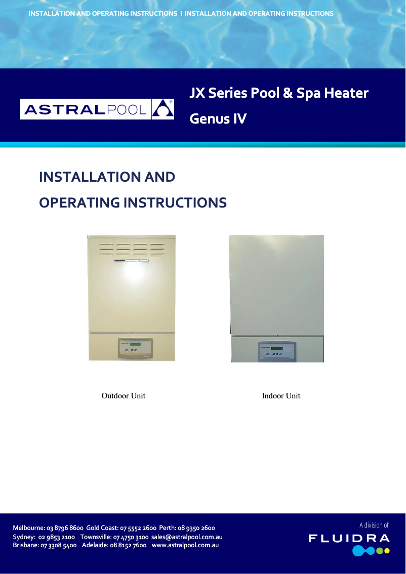 First page image of the manual for JX 130