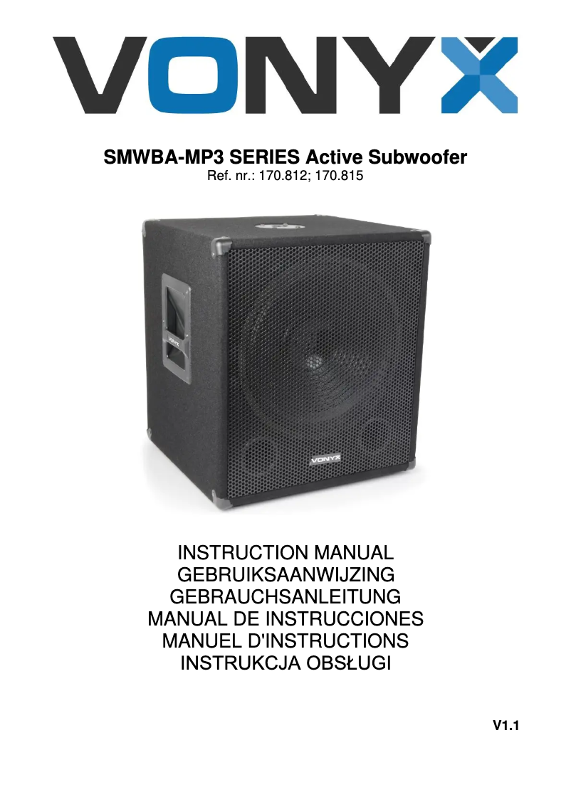 First page image of the manual for SMWBA15MP3