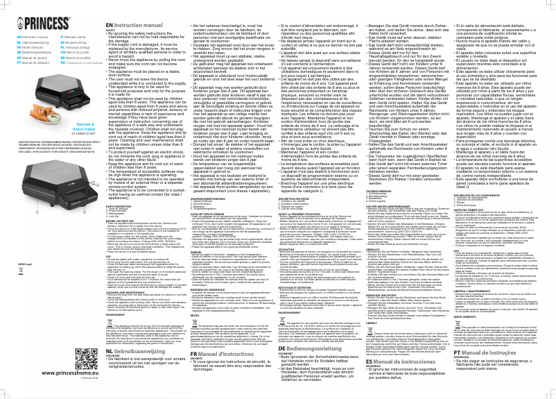 Image de la première page du manuel de l'appareil Samosa & Snack 123001