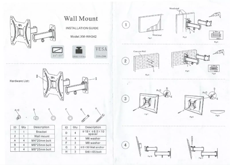 Page 1 of the manual User Manual Xomax XM-WH342