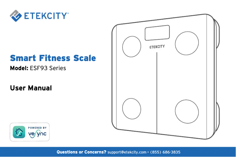 Page 1 of the manual User Manual Etekcity ESF93